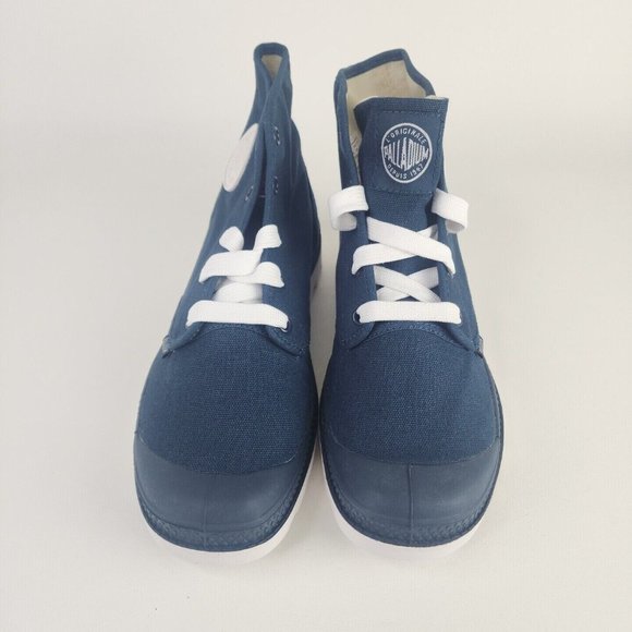 PALLADIUM Men's Blanc Hi Hiking Outdoors Canva Boots Blue White - Picture 4 of 12